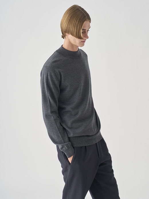 モックネック長袖ニットプルオーバー | A4788 | 24G MODERN FIT 詳細画像 CHARCOAL 10