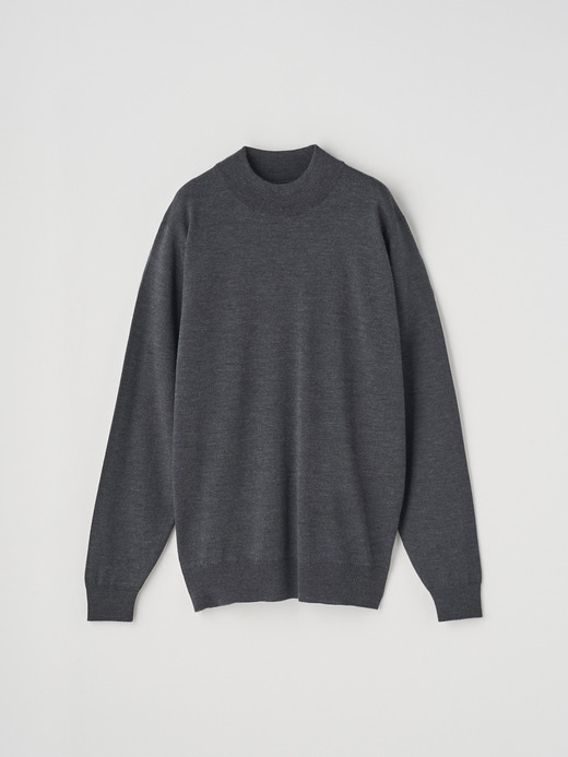 モックネック長袖ニットプルオーバー | A4788 | 24G MODERN FIT 詳細画像 CHARCOAL 2