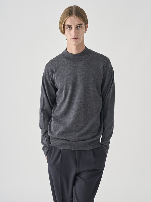 モックネック長袖ニットプルオーバー | A4788 | 24G MODERN FIT 詳細画像 CHARCOAL 3