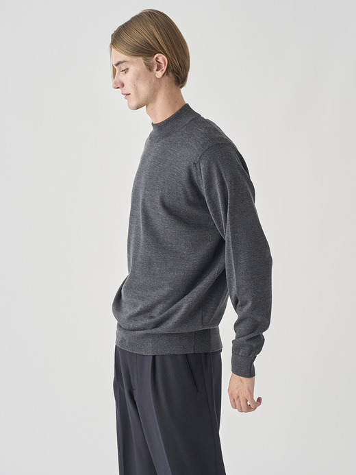 モックネック長袖ニットプルオーバー | A4788 | 24G MODERN FIT 詳細画像 CHARCOAL 4