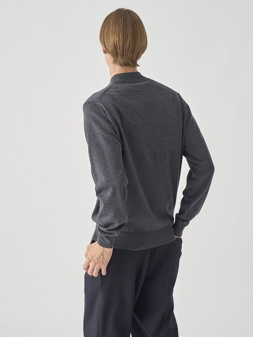 モックネック長袖ニットプルオーバー | A4788 | 24G MODERN FIT 詳細画像 CHARCOAL 5