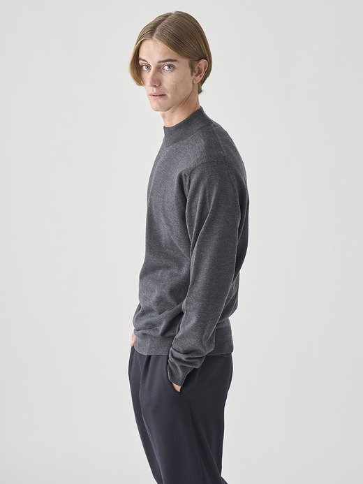 モックネック長袖ニットプルオーバー | A4788 | 24G MODERN FIT 詳細画像 CHARCOAL 7