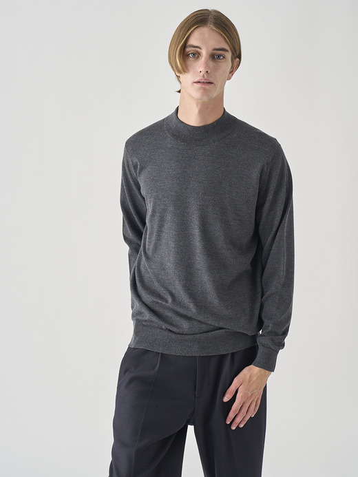モックネック長袖ニットプルオーバー | A4788 | 24G MODERN FIT 詳細画像 CHARCOAL 9