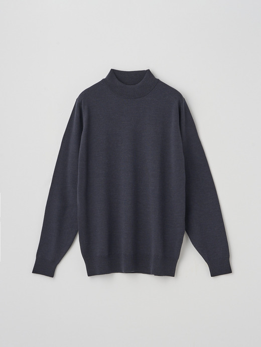 モックネック長袖ニットプルオーバー | A4788 | 24G MODERN FIT 詳細画像 HEPBURN SMOKE 1
