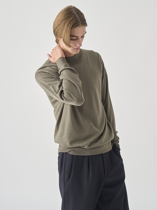 モックネック長袖ニットプルオーバー | A4788 | 24G MODERN FIT 詳細画像 MANSFIELD GREEN 3