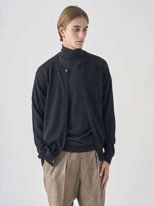 クルーネック長袖ニットカーディガン | A4790 | 24G MODERN FIT