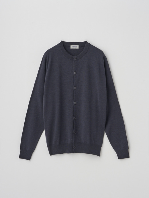 クルーネック長袖ニットカーディガン | A4790 | 24G MODERN FIT 詳細画像 HEPBURN SMOKE 1