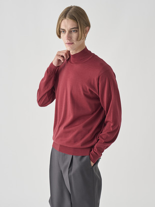 シングルモックネック長袖ニットプルオーバー | A4802 | 30G MODERN FIT