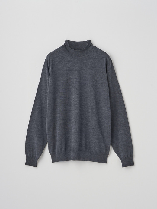 シングルモックネック長袖ニットプルオーバー | A4802 | 30G MODERN FIT 詳細画像 CHARCOAL 1