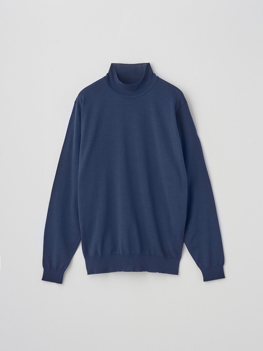 シングルモックネック長袖ニットプルオーバー | A4802 | 30G MODERN FIT 詳細画像 HEMINGWAY BLUE 1