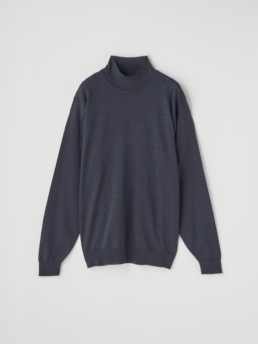 シングルモックネック長袖ニットプルオーバー | A4802 | 30G MODERN FIT 詳細画像 HEPBURN SMOKE 1