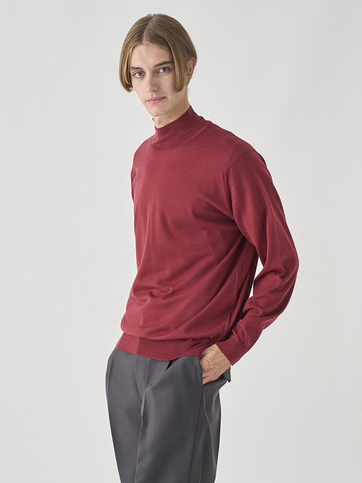 シングルモックネック長袖ニットプルオーバー | A4802 | 30G MODERN FIT 詳細画像 WOOLF RED 3