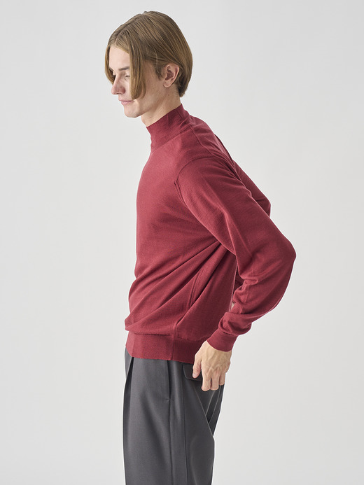 シングルモックネック長袖ニットプルオーバー | A4802 | 30G MODERN FIT 詳細画像 WOOLF RED 4