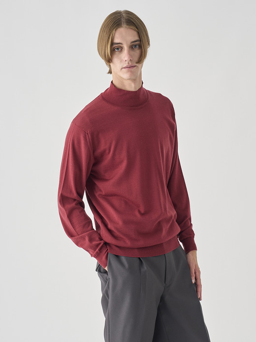 シングルモックネック長袖ニットプルオーバー | A4802 | 30G MODERN FIT 詳細画像 WOOLF RED 8