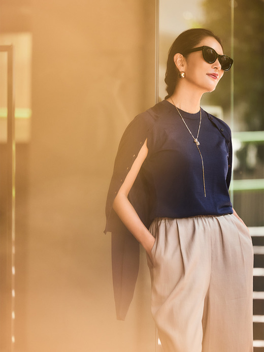 JSロゴインターシャ ノースリーブニットプルオーバー | A4826 | 30G 詳細画像 NO6(A4826) 5