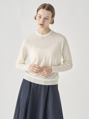 JSロゴインターシャ クルーネック長袖ニットプルオーバー | A4829-SCANLAN | 30G MODERN FIT