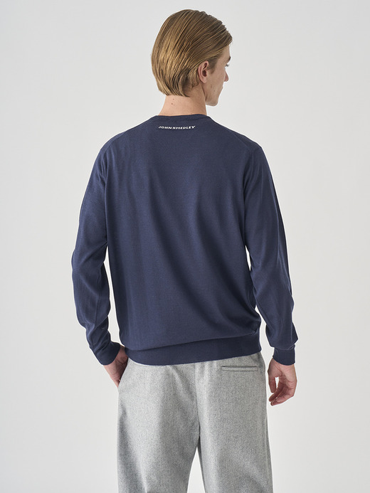 JSロゴインターシャ クルーネック長袖ニットプルオーバー | A4829-SCANLAN | 30G MODERN FIT 詳細画像 NO2(A4829) 6