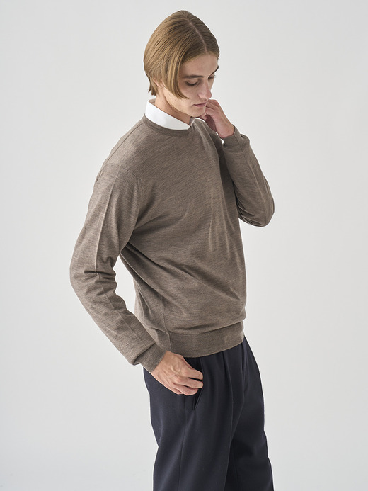 JSロゴインターシャ クルーネック長袖ニットプルオーバー | A4829-SCANLAN | 30G MODERN FIT 詳細画像 NO4(A4829) 6