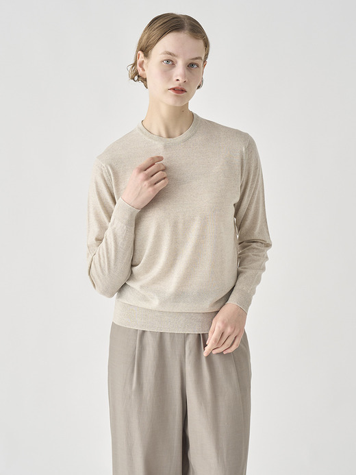 JSロゴインターシャ クルーネック長袖ニットプルオーバー | A4829-SCANLAN | 30G MODERN FIT 詳細画像 NO5(A4829) 1