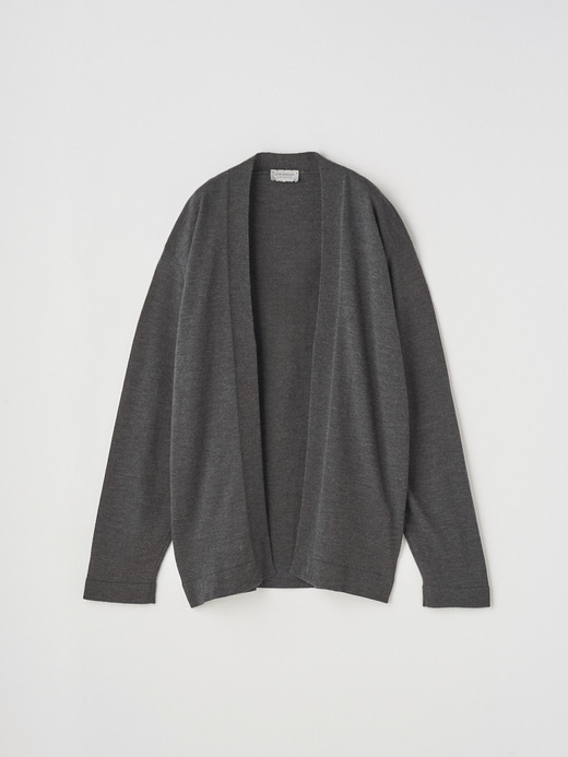 ［UNISEX］ノーカラー長袖ボタンレスニットカーディガン | A4845 | 24G 詳細画像 CHARCOAL 2