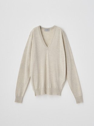 Ｖネック長袖ニットプルオーバー | AILSA | 30G CONTEMPORARY FIT
