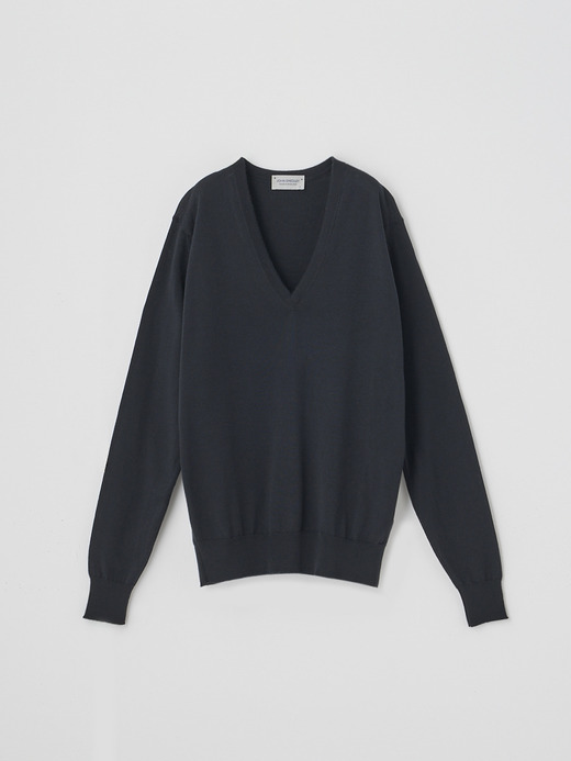 Ｖネック長袖ニットプルオーバー | AILSA | 30G CONTEMPORARY FIT 詳細画像 BLACK 1