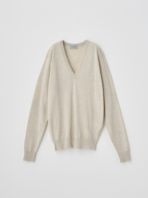 Ｖネック長袖ニットプルオーバー | AILSA | 30G CONTEMPORARY FIT 詳細画像 GREY FLEECE 1