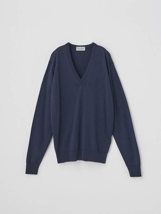 Ｖネック長袖ニットプルオーバー | AILSA | 30G CONTEMPORARY FIT 詳細画像 MIDNIGHT 2