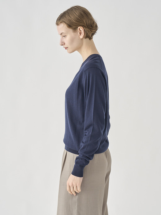 Ｖネック長袖ニットプルオーバー | AILSA | 30G CONTEMPORARY FIT 詳細画像 MIDNIGHT 4