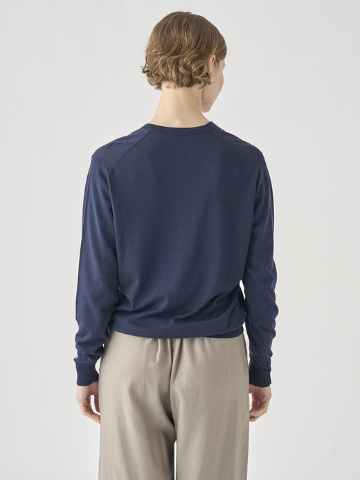 Ｖネック長袖ニットプルオーバー | AILSA | 30G CONTEMPORARY FIT 詳細画像 MIDNIGHT 7