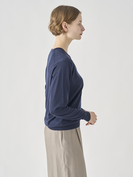 Ｖネック長袖ニットプルオーバー | AILSA | 30G CONTEMPORARY FIT 詳細画像 MIDNIGHT 8