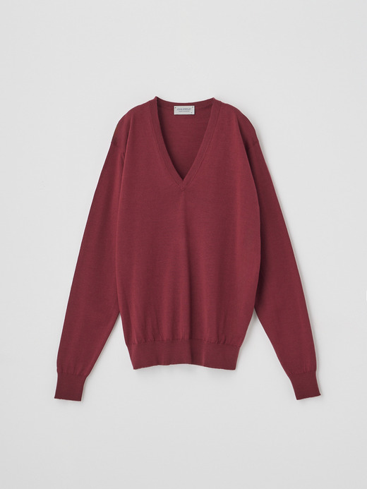 Ｖネック長袖ニットプルオーバー | AILSA | 30G CONTEMPORARY FIT 詳細画像 WOOLF RED 2