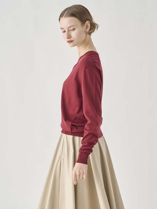 Ｖネック長袖ニットプルオーバー | AILSA | 30G CONTEMPORARY FIT 詳細画像 WOOLF RED 4
