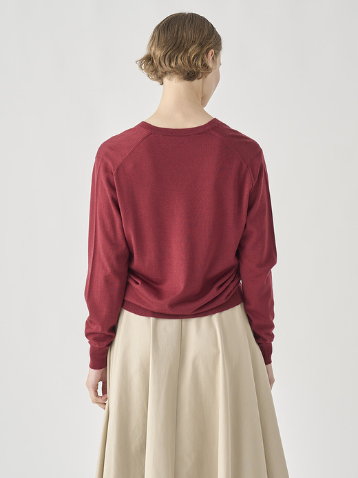 Ｖネック長袖ニットプルオーバー | AILSA | 30G CONTEMPORARY FIT 詳細画像 WOOLF RED 5