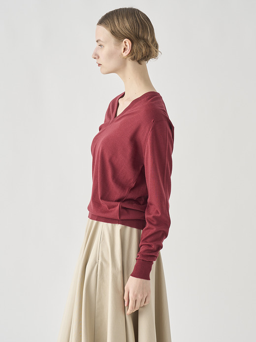 Ｖネック長袖ニットプルオーバー | AILSA | 30G CONTEMPORARY FIT 詳細画像 WOOLF RED 6