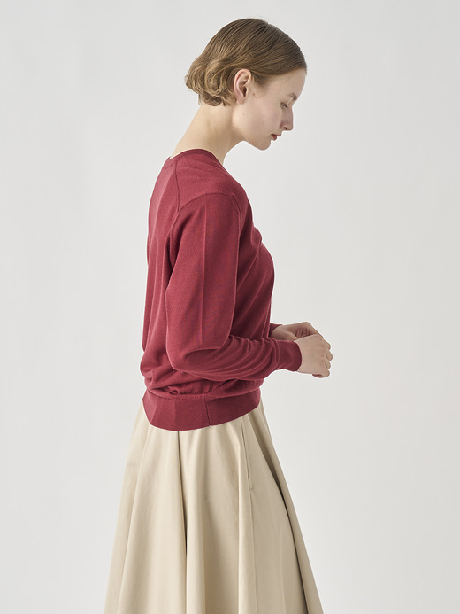 Ｖネック長袖ニットプルオーバー | AILSA | 30G CONTEMPORARY FIT 詳細画像 WOOLF RED 7
