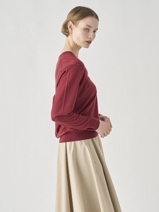 Ｖネック長袖ニットプルオーバー | AILSA | 30G CONTEMPORARY FIT 詳細画像 WOOLF RED 9