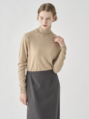 タートルネック長袖ニットプルオーバー | AOFIE | 30G CONTEMPORARY FIT