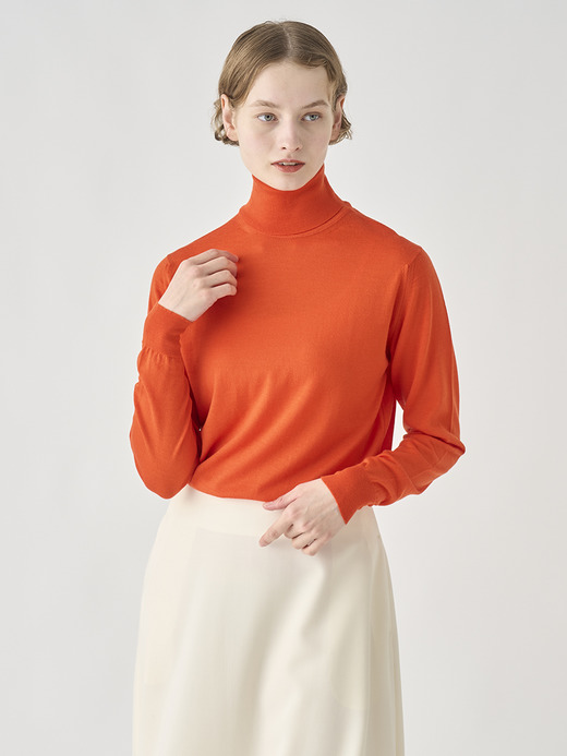 タートルネック長袖ニットプルオーバー | AOFIE | 30G CONTEMPORARY FIT 詳細画像 HARDWICK ORANGE 1