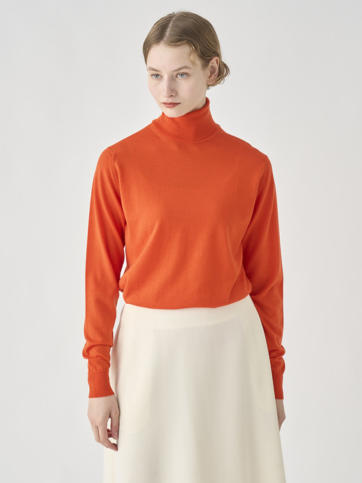 タートルネック長袖ニットプルオーバー | AOFIE | 30G CONTEMPORARY FIT 詳細画像 HARDWICK ORANGE 3