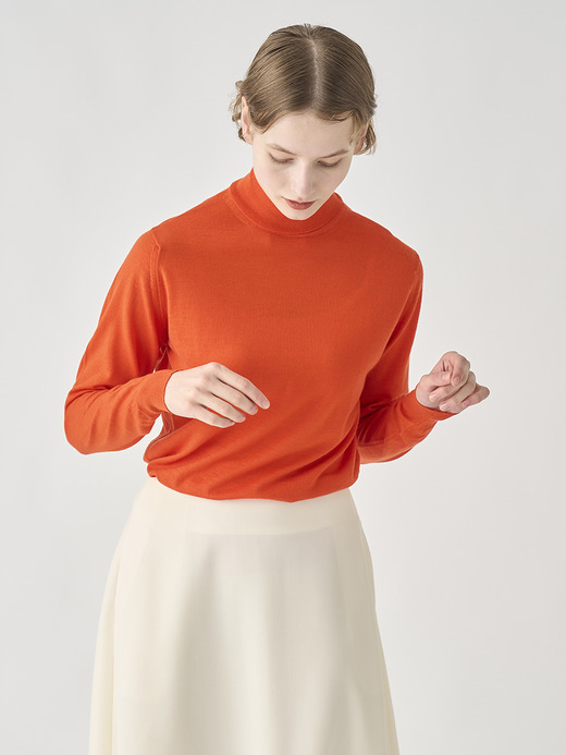 タートルネック長袖ニットプルオーバー | AOFIE | 30G CONTEMPORARY FIT 詳細画像 HARDWICK ORANGE 4