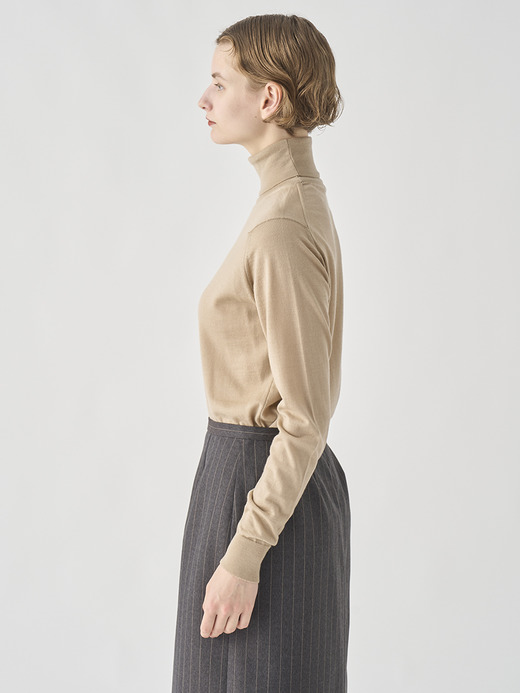 タートルネック長袖ニットプルオーバー | AOFIE | 30G CONTEMPORARY FIT 詳細画像 KAFKA BEIGE 4