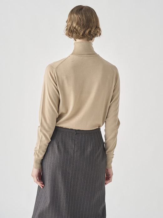 タートルネック長袖ニットプルオーバー | AOFIE | 30G CONTEMPORARY FIT 詳細画像 KAFKA BEIGE 5
