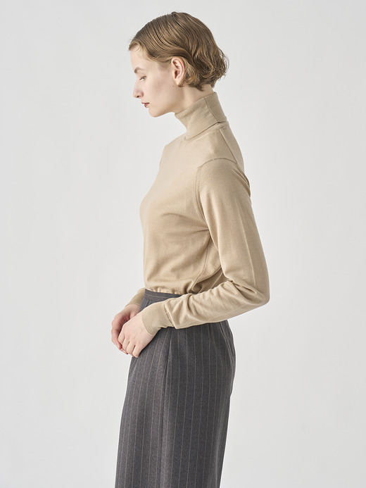 タートルネック長袖ニットプルオーバー | AOFIE | 30G CONTEMPORARY FIT 詳細画像 KAFKA BEIGE 6