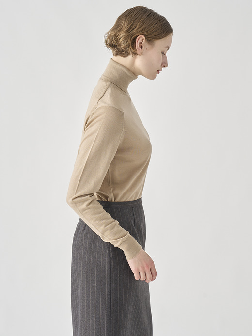 タートルネック長袖ニットプルオーバー | AOFIE | 30G CONTEMPORARY FIT 詳細画像 KAFKA BEIGE 7