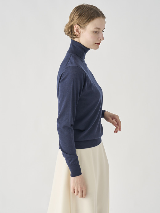 タートルネック長袖ニットプルオーバー | AOFIE | 30G CONTEMPORARY FIT 詳細画像 MIDNIGHT 7