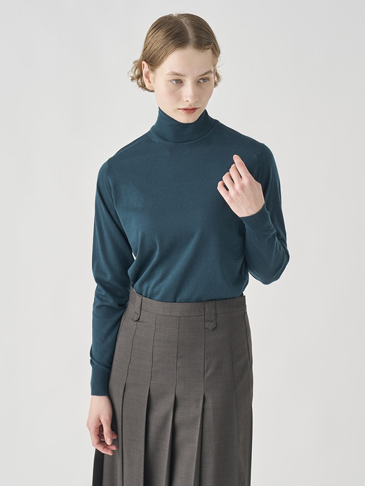 タートルネック長袖ニットプルオーバー | AOFIE | 30G CONTEMPORARY FIT 詳細画像 RICHARDSON GREEN 9