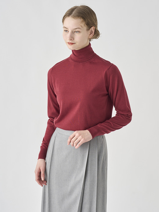 タートルネック長袖ニットプルオーバー | AOFIE | 30G CONTEMPORARY FIT 詳細画像 WOOLF RED 3