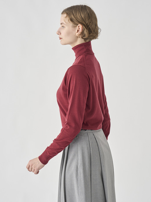タートルネック長袖ニットプルオーバー | AOFIE | 30G CONTEMPORARY FIT 詳細画像 WOOLF RED 4