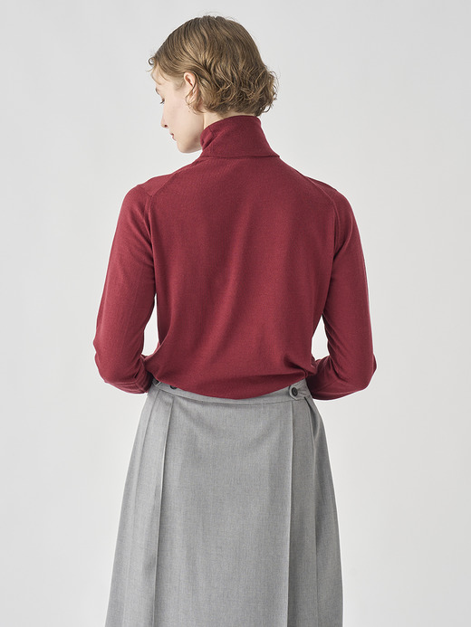 タートルネック長袖ニットプルオーバー | AOFIE | 30G CONTEMPORARY FIT 詳細画像 WOOLF RED 5